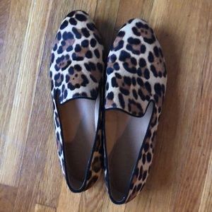 Worn once, leopard J Crew loafers. Zero damage